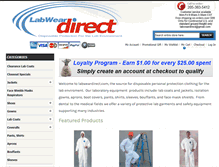 Tablet Screenshot of labweardirect.com